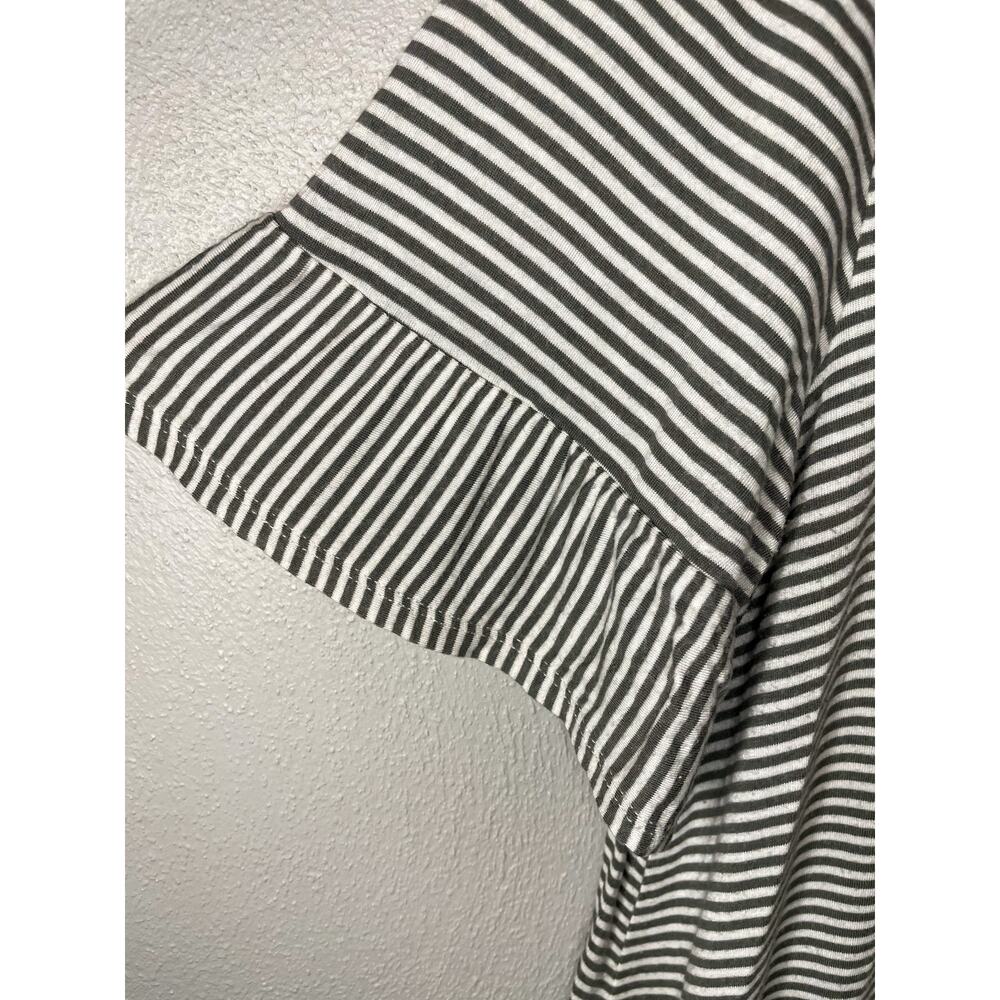 Bobeau Green Striped Tie Front Women's T-Shirt Size L - Picture 5 of 7